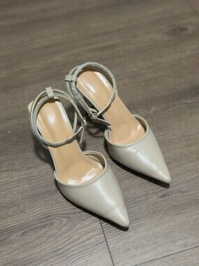 High Heels Lightweight All-Season Versatile Pointed Toe Rhinestone Mid-Heel Flat